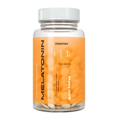 Produktbild von nowmax® Melatonin 1 mg 300 Tabletten – Nahrungsergänzungsmittel für Schlaf, Einschlafen & Jetlag