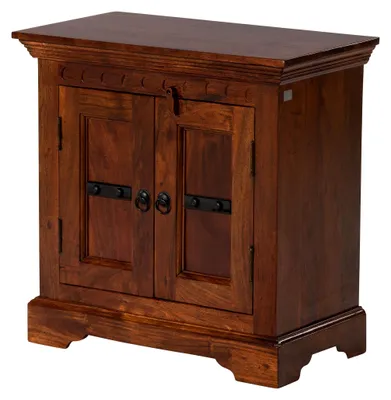 Immagine prodotto di MASSIVMOEBEL24 | OXFORD #1008 Mobile d'appoggio in legno di acacia - laccato / nougat 65x36x65