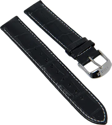 Produktbild von Uhrenarmband Herren Leder schwarz 18mm für Timex T2M710 T2M709