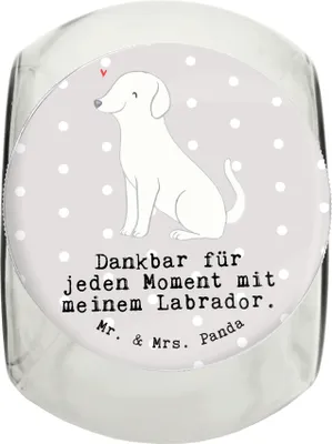 Produktbild von Mr. & Mrs. Panda Dose Labrador Moment L 870ml - Grau Pastell - Geschenk, Keksdose, Vorratsglas, aufbewahrungsglas, Vorratsbehälter, schraubglas