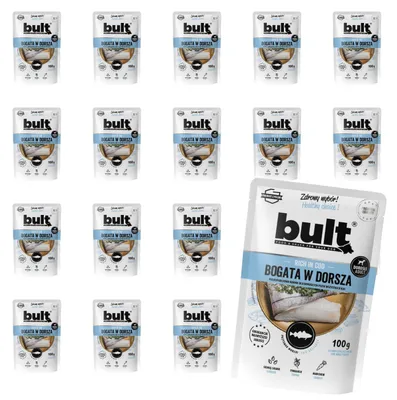 Produktbild von Bult | Feuchtigkeitsspendendes Futter für Hunde Dorsch - 20x100g - 75% Fleisch - Ohne Künstliche Zusätze