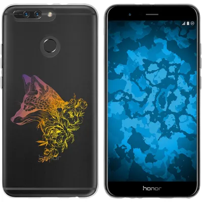 Produktbild von PhoneNatic Case kompatibel mit Huawei Honor 8 Pro Silikon-Hülle Floral Fuchs M1-3