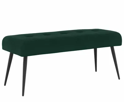 Zdjęcie produktu dla Ławka vidaXL z pikowanym obiciem, ciemnozielona, 110 x 40 x 46 cm, aksamit
