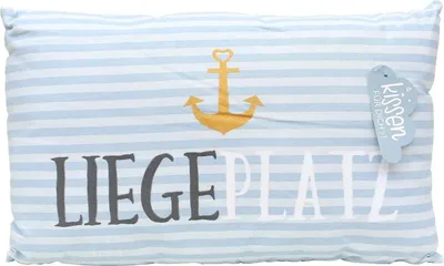 Produktbild von Dekohelden24 Meer Kissen mit Bezug aus 100% Baumwolle, L/B/H: 40 x 13 23 cm. Motiv: Liegeplatz.