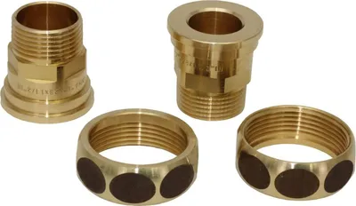 Produktbild von Pumpenverschraubungs-Set aus Messing, DN 25 AG 1 Zoll x DN 40 IG 1 1/2 Zoll