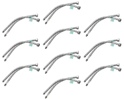 2 flexible Wasseranschlüsse M10 x 1/2 BSP, 300 mm, Edelstahl