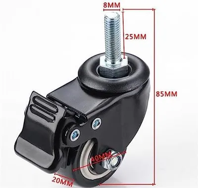 Produktbild von 4 Möbelrollen, stabil, 200 kg, 1,5 Zoll, 40 mm, 360° drehbare Schraube, Lenkrollen, Trolley, Gummischutz