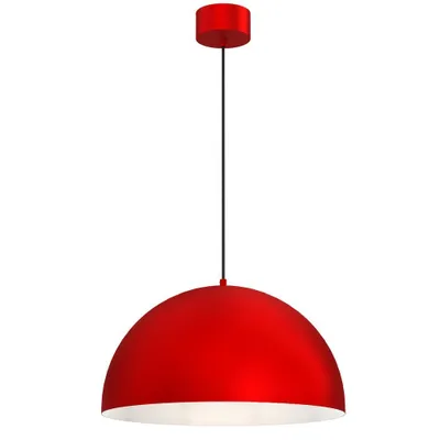 Zdjęcie produktu dla Lampa wisząca czerwona półokrągły klosz Single 1xE27 15W Luminex