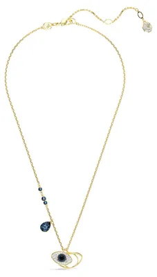 Produktbild von Swarovski Symbolica Halskette, Blaue Kette im Edlen Metallmix mit Böser-Blick-An