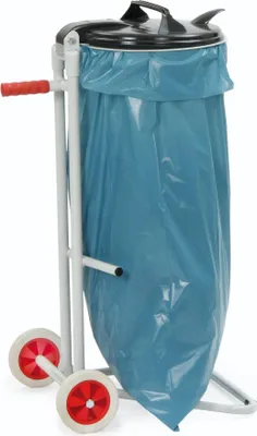Obrázek produktu pro Odpadkový koš V960xŠ500xD500mm 120l světle šedý Upínací zařízení 2 pevná gumová kolečka, D.150mm