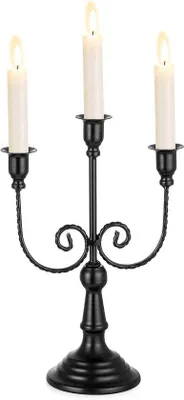 Produktbild von 3-armige Kerzenleuchter, vintage, 29,5 cm, Kerzenleuchter, Tisch, Wohnzimmer, Wohnaccessoire, Dekoration, schwarz