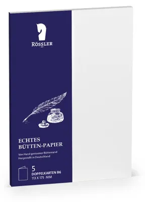 Produktbild von RÖSSLER Doppelkarten Bütten weiß B6 hd 5 Stück