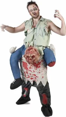 Produktbild von Zombie-Huckepack-Kostüm Halloween-Herrenkostüm bunt - Einheitsgröße