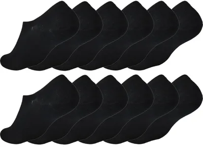 Produktbild von 12 Paar Damen Herren Sneaker unsichtbar im Schuh Sport Socken, 12 Paar, Schwarz/35-38