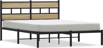 Obrázek produktu pro vidaXL Kovová postel bez matrace Sonoma dub 140x190 cm