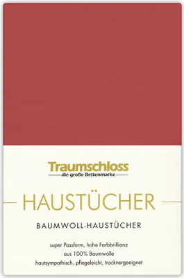 Produktbild von Traumschloss Betttuch Haustuch 150 x 250 cm rot aus 100% Baumwolle, ohne Gummizug