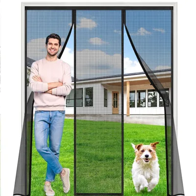 Produktbild von Doppeltür Fliegengitter 120x245cm Schwarz mit starken Magneten