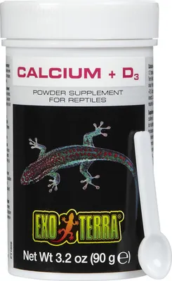 Produktbild von Exo Terra Calcium + Vitamin D3 Pulver Futterzusatz für Reptilien 90g