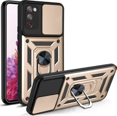 Produktbild von Galaxy S20 FE Hülle mit 360° Drehbarer Magnetische Ring Ständer Halter Dia Kameraschutz TPU Bumper Silikon Schutzhülle für Samsung Galaxy S20 FE / S20 FE 5G Gold