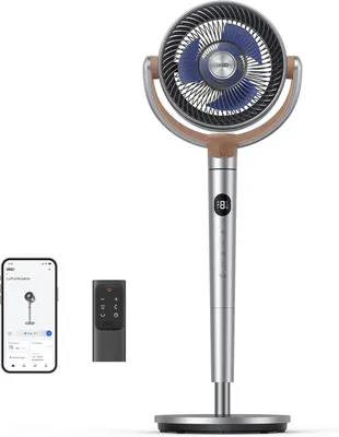 Produktbild von DREO Smart Standventilator, 120°+120° Oszillierend Ventilator mit Wi-Fi/Sprachsteuerung, 20dB Leiser Bodenventilator für Schlafzimmer, einstellbar