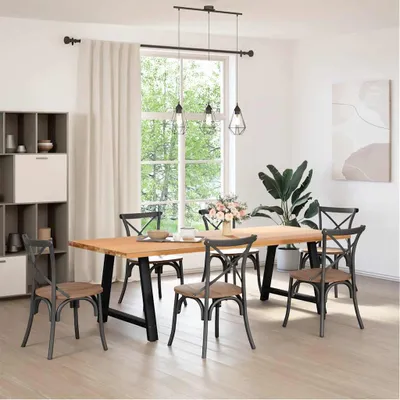 Obrázok produktu pre vidaXL Nohy jedálenského stola v tvare A 2 ks čierne 100x(72-73) cm oceľ