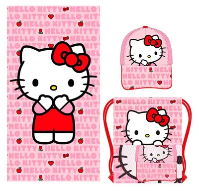 Obrázek produktu pro Sada Hello Kitty: ručník, taška a čepice