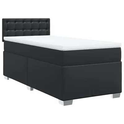 Produktbild von vidaXL Boxspringbett mit Matratze Schwarz 90x190 cm Kunstleder