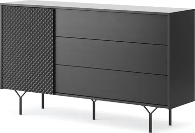 Produktbild von BETTSO Stilvolle Kommode für das Wohnzimmer D3S STILL 144 Schwarz Graphit