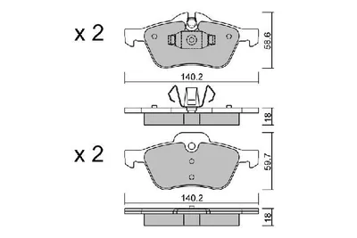 Produktbild von AISIN Bremsbeläge Satz Vorne Bremsklötze für MINI Schrägheck (R50, R53) BPMB-1010