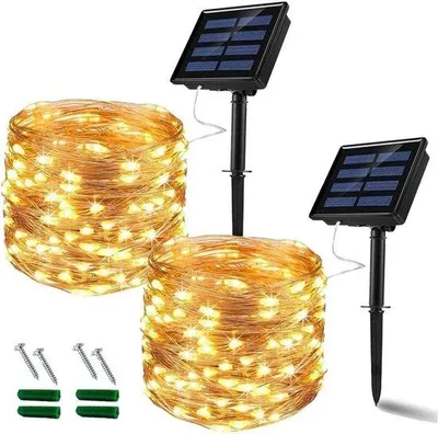 Immagine prodotto di Decorazioni natalizie per esterni: ghirlanda luminosa da 12 m con 120 LED, impermeabile, luce bianca calda