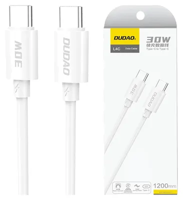 Zdjęcie produktu dla Kabel Dudao L4C Usb-C / Usb-C 30W 1.2M - Biały