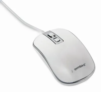 Obrázek produktu pro GEMBIRD myš, drátová, optická, USB – Stříbrná / Černá