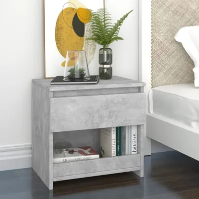 Obrázek produktu pro vidaXL Noční stolky 2 ks. Betonově šedé 40x30x39 cm odvozený dřevěný výrobek
