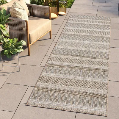 Obrázok produktu pre Tapiso bežec MELISSA Vonkajší vnútorný hnedý čierny Balkónová terasa 70 x 100