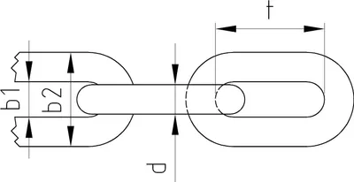 Produktbild von Rundstahlkette (Normkette) flach ø 4 mm Stahlkette Rundstahl verzinkt 40 Meter