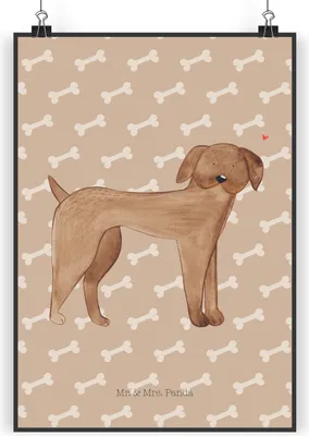 Produktbild von Mr. & Mrs. Panda Bild Hund Dogge DIN A5 - Hundeglück - Geschenk, Süß, Wandbild, Herz, Plakat, drucke, wanddeko, Great Dane, Kunstdruck, Sprüche