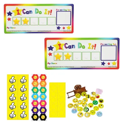 Produktbild von Belohnungstafel für Kinder – 2 Stück, magnetisch, mit 58 Aufklebern