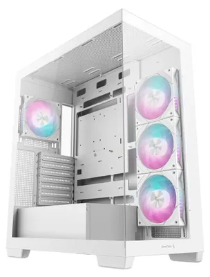 Produktbild von DeepCool CG580 4F WH, Midi Tower, PC, Weiß, ATX, ITX, micro ATX, Acrylnitril-Butadien-Styrol (ABS), SGCC, Gehärtetes Glas, Gaming
