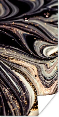 Produktbild von MuchoWow® Poster Marmoroptik - Schwarz - Gold - Weiß - Glitter - Marmor 60x120 cm - Wandschmuck