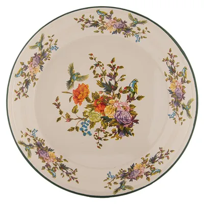 Immagine prodotto di Piattino Clayre & Eef Ø 30x3 cm Fiori di metallo beige