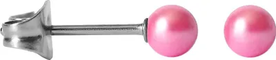 Produktbild von Chirurgenstahl Ohrstecker mit synthetischer Perle Größe - 8 mm Farbe - Pink