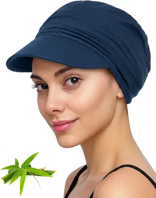 Productafbeelding van Zomermuts dames - Bamboe - Zachte beanie met plooien en elastiek - Zwart
