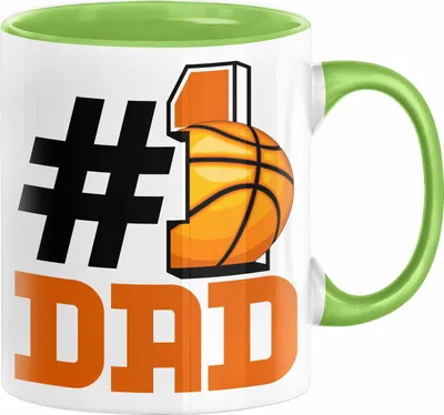 Produktbild von Basketball-Trainer Basketballer Nummer 1 Dad Vater Tasse Geschenk Basketball Papa Geschenkidee Bester Papa Der Welt Vatertag Lustige Geschenkidee (Grün)