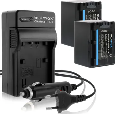 Produktbild von 2x Akku + Lader für Sony NP-FV70  FV100 FV120 DCR-SX63 SX85 HDR-CX9001680 mA