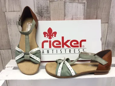 Produktbild von Rieker Damen Sandale mint-weiß miit geschlossener Ferse in braun 36