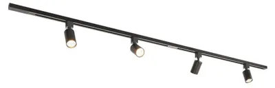 Image de HOFTRONIC - Kit système de rails droit 2x1m 4 spots IP20 Noir