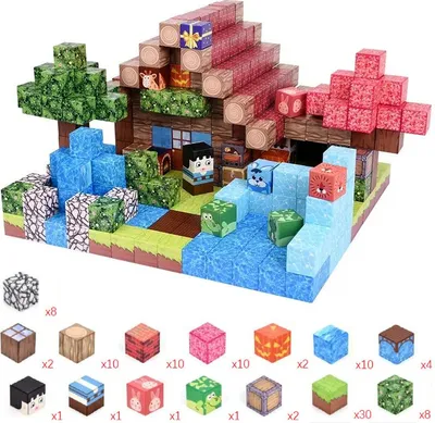 Produktbild von Minecraft Magnetblöcke Würfel 100 Stück - 8 Magnete - 009