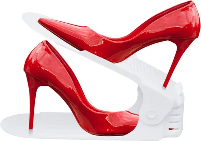 Produktbild von YARDIN Einstellbare Schuhregale 3 Höhenverstellbar Schuh Slots, Schuhstapler Schuhhalter Set, Kunststoff  (Weiß, 10 Stück)