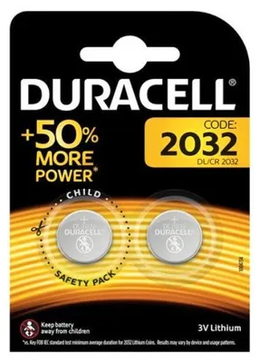 Produktbild von Duracell CR2032, Einwegbatterie, CR2032, Lithium, 3 V, 2 Stück(e), Metallisch