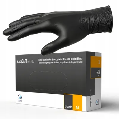 Image de Gants en nitrile ZARYS BLACK, 100 pièces, noirs, sans poudre, taille M